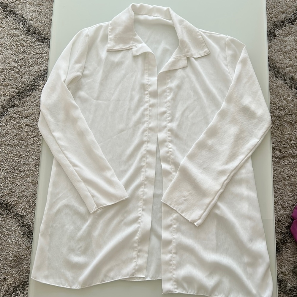 White oversized coverup